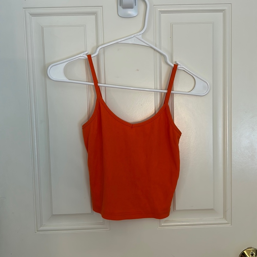 orange cropped tank